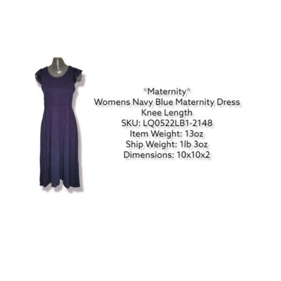 Isabel Maternity by Ingrid &Isabel Women's Navy Blue Knee Length Maternity Dress - Picture 3 of 8